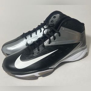 NEW Nike Vapor Pro 3/4 Nubby Football Cleats SZ 13 Turf Black/Silver 527878-010